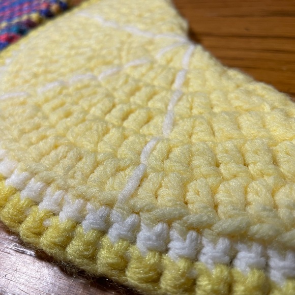 6 VNTG Potholders Excellent Clean Condition Hand Crafted Knit Crochet Blue Pink - Picture 10 of 17